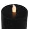 Black Flickering LED Halloween Wax Pillar Candles, 3ct.